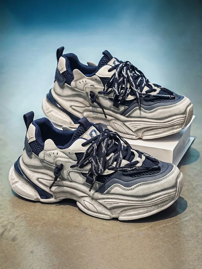 Men's Breathable Sport Shoes Casual Versatile Dad Sneakers Lightweight Comfortable Mesh Upper Rubber Outsole Fall Season