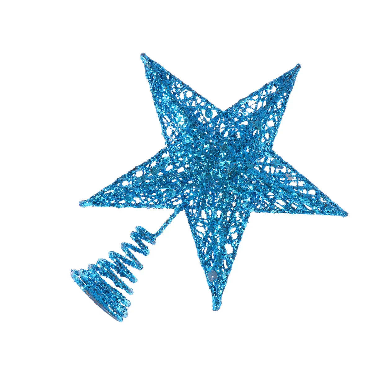 

25cm Christmas Tree Iron Star Topper Glittering Christmas Tree Decoration Ornaments (Blue) Christmas tree star