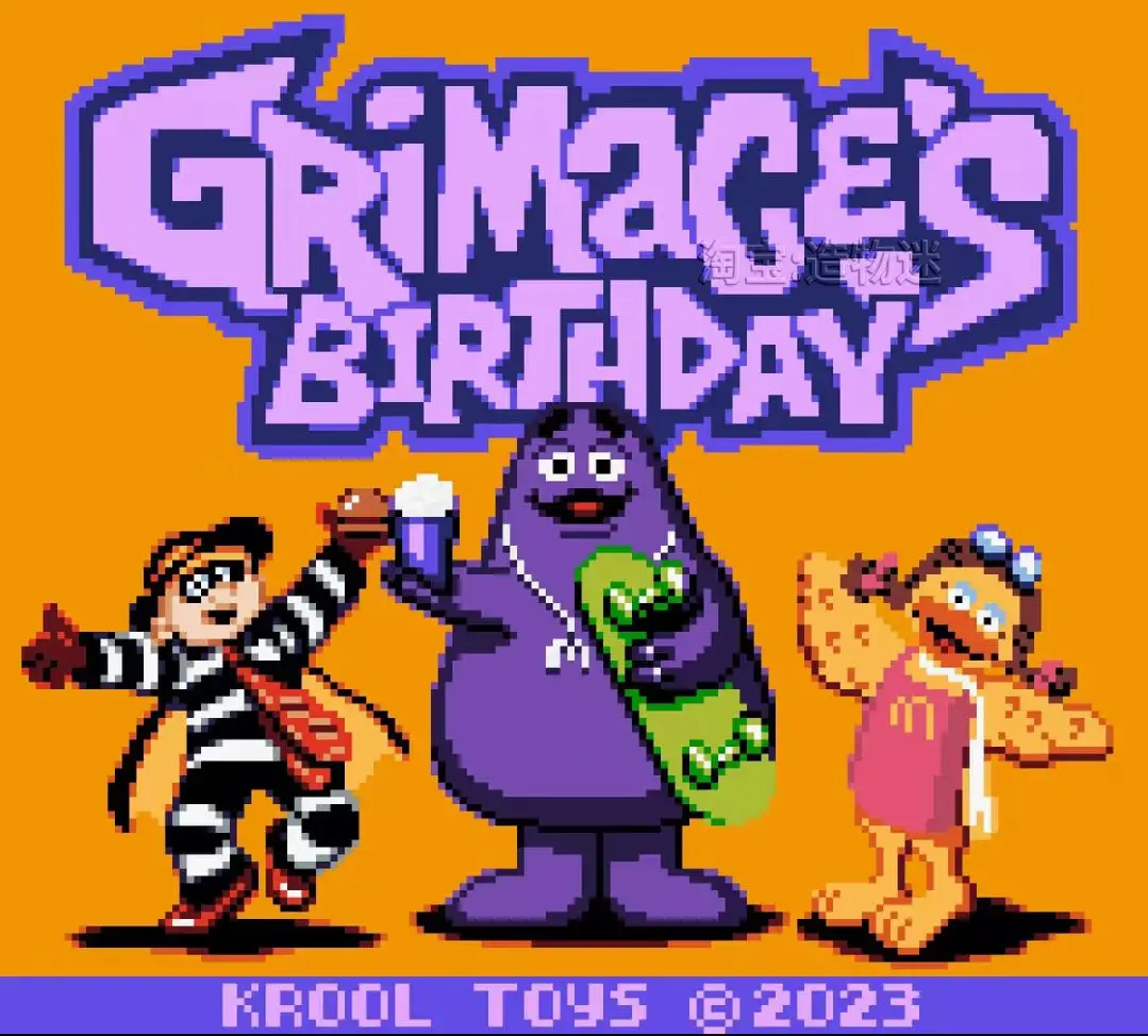 GBC Game Cartridge 16 Bit Grimace’s Birthday  Video Game Console Card English Language for GBC GBA