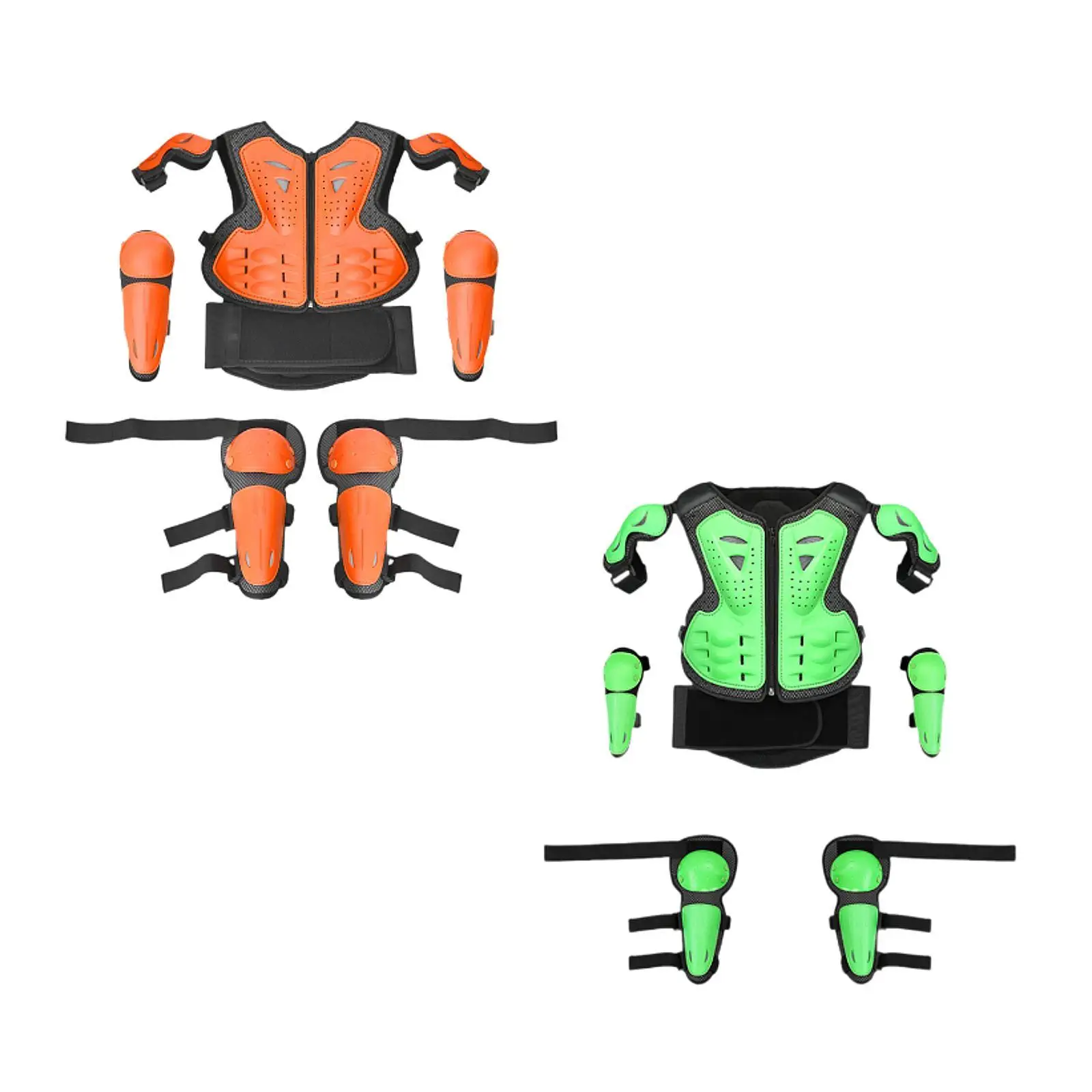 Kids Motorcycle Armor Motocross Gear Set Riding Guards Armour Vest Knee Eblow Pads for Cycling Skateboard Motorbike Riding Child