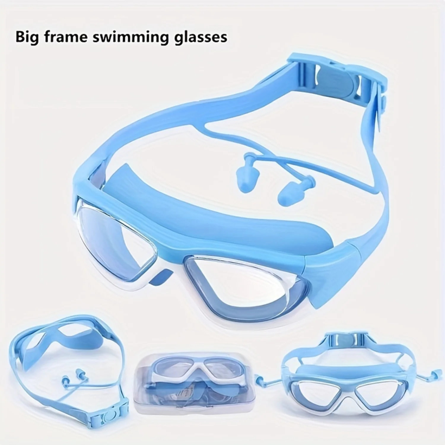 

1pc, Swimming Goggles, Anti-fog Waterproof Large Frame Transparent Diving Glasses, Swimming Training Equipment