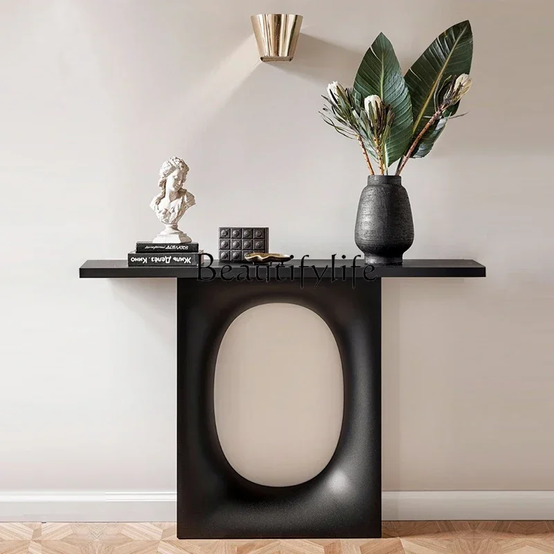 Q S Console Light Luxury Chinese Style Side View Aisle Table Wall Hollow out a Long Narrow Table Entrance Cabinet
