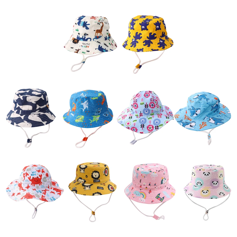 

Cotton Polyester Baby Hats Sun Shading UV Protection Kids Bucket Hat Versatile Breathable Panama Hat Outdoor Children Toddler