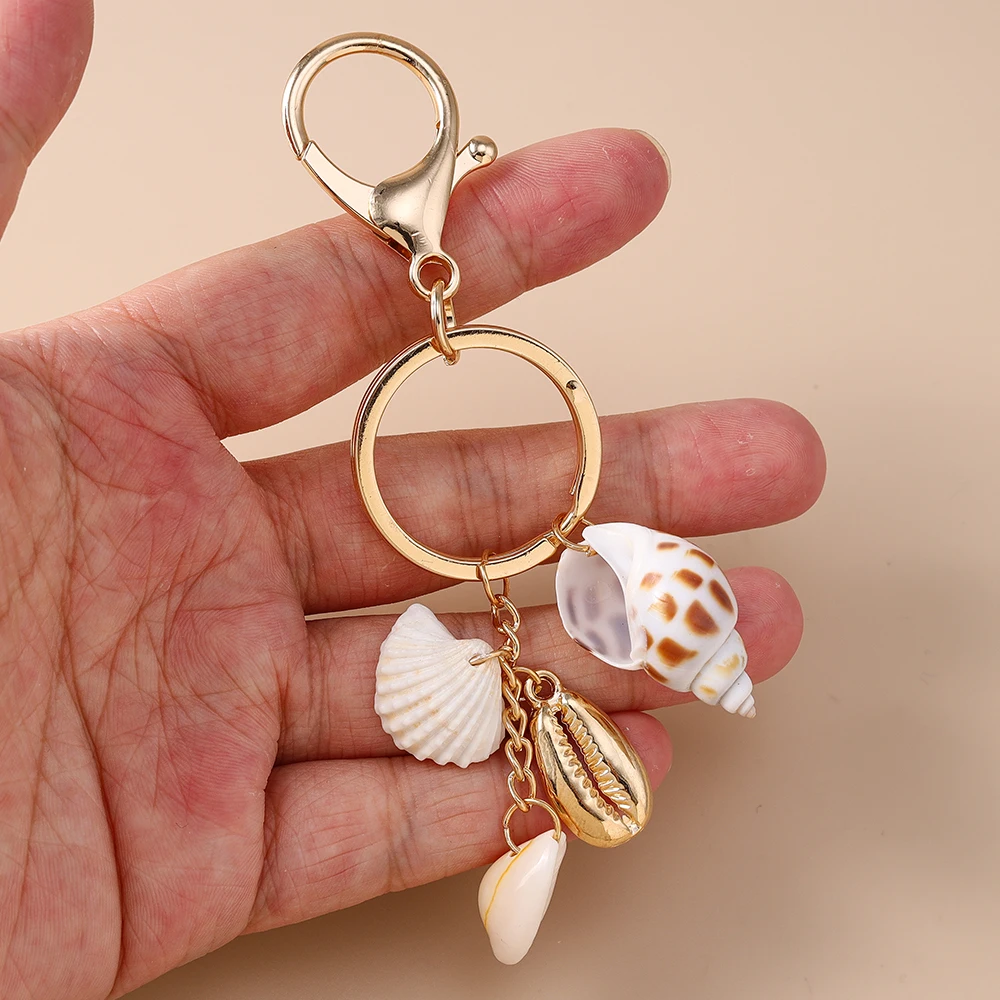 Aihua Bohemia Sommer Strand Niedlicher Seestern Muschel Schlüsselanhänger Schlüsselringe für Männer Frauen Handtaschenanhänger DIY Y2K Schmuck Geschenke – Detail 2