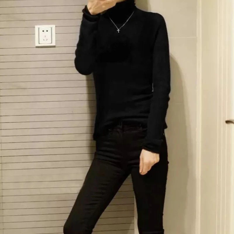 New autumn/winter cashmere sweater women\'s turtleneck pullover ultra-thin pile neck sweater wool knit