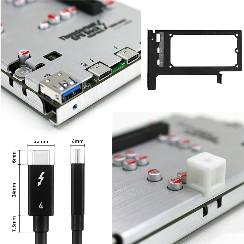 Imagem -02 - Thunderbolt-compatível Gpu Dock Laptop Placa de Vídeo Gráfica Externa Fit Usb4 para Macbook Notebook pd 60w 85w 40gbps Th3p4g3