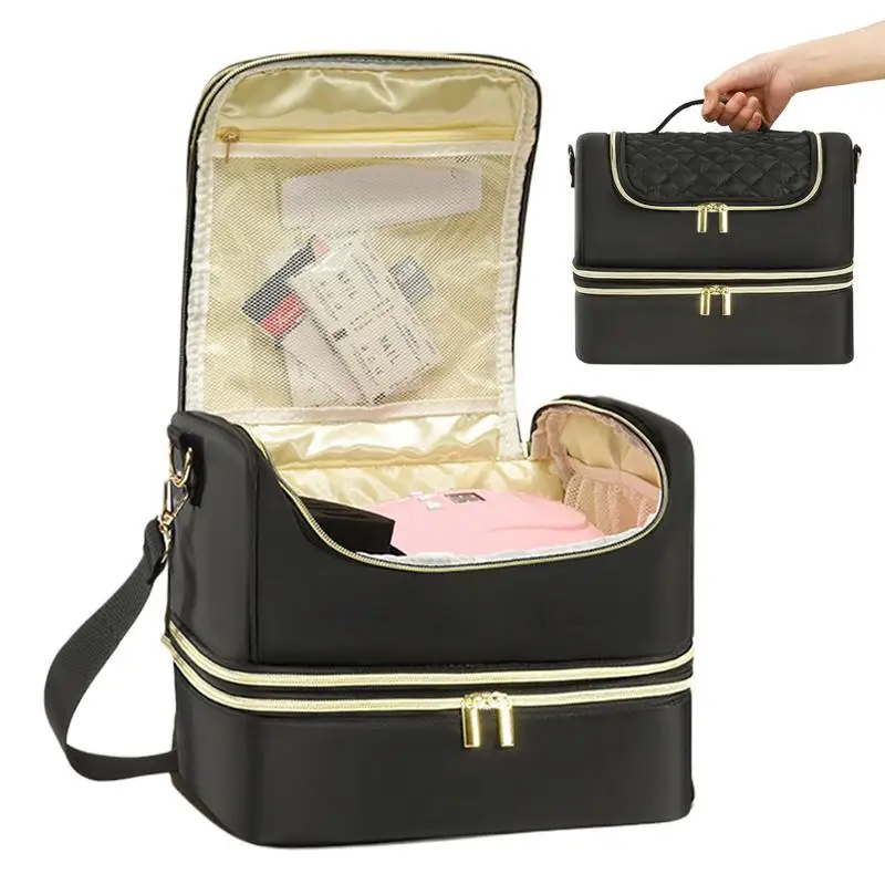 

Nail Polish Holder Organizer Case Double-Layer Nail Supplies Storage Holder Bag Portable Travel Nail Tech Carrying Case for Nail