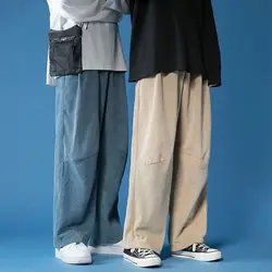 Calça solta masculina estilo KPOP, calça casual de cor sólida, roupas masculinas com todos os fósforos, moda vintage, verão, Y2K, 2023