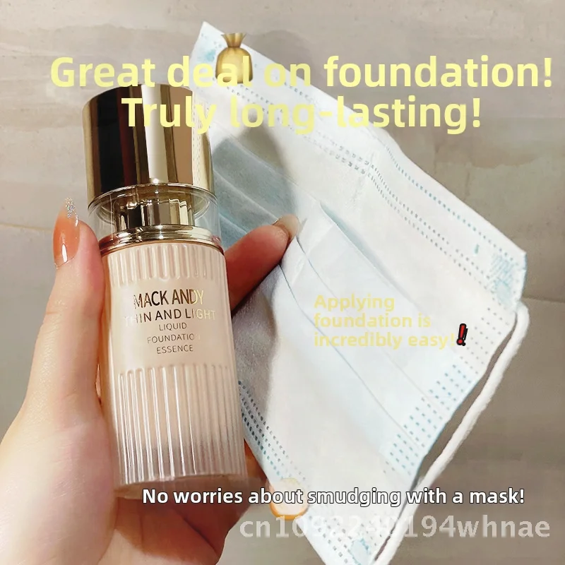 Marco Andy Liquid Foundation, 30 ml, glatter, nicht klebender Concealer für Frauen, hellt den Hautton auf, schweißbeständig, elfenbeinweiß