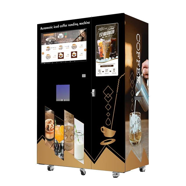 Robot Arm Making Ice Coffee Cafe Vending Machine Robot Coffee Machine Fully Automatic