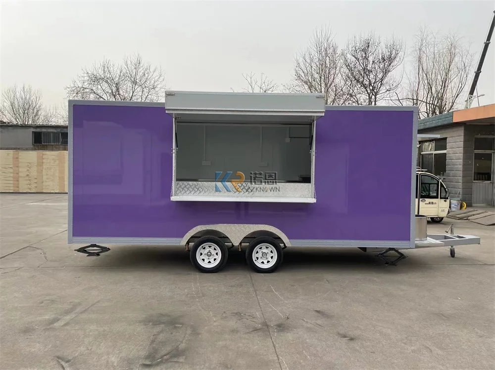 Mobile Food Trailer Customized Fully Equipped Mobile Kitchen Street Ice Cream Pizza Kiosk Concession Food Truck