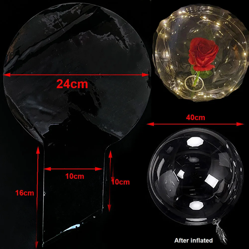 24cm przezroczyste balony 10cm szerokie usta balon Bobo wstępnie rozciągnięty przezroczysty duży balon bąbelkowy BoBo do dekoracji urodzinowej