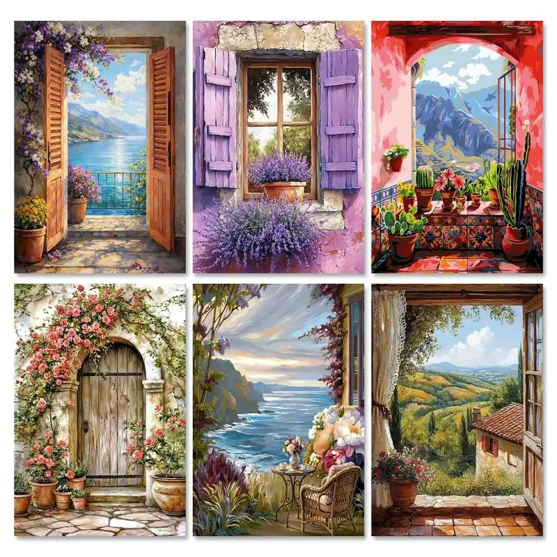 

GATYZTORY Pictures By Number Door Landscape Kits Home Decor Painting By Number Drawing On Canvas HandPainted Art Gift DIY