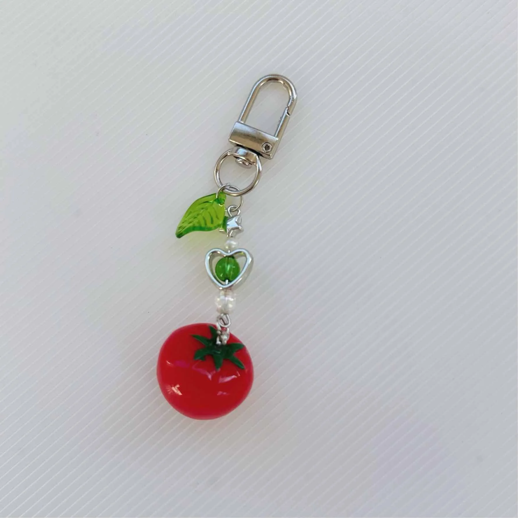 Fresh Tomato Phone Chain Cute Sweet Vegetable Keychain Ins Fruit Tomato Korean Pendant For Girl Kids Gifts Bag Car Accessory