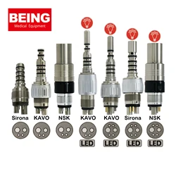 Being Dental Coupling 4Holes LED Coupler 6Pin 6Holes For KAVO NSK Sirona Type LED Fiber Optic High Speed Turbine Handpiece