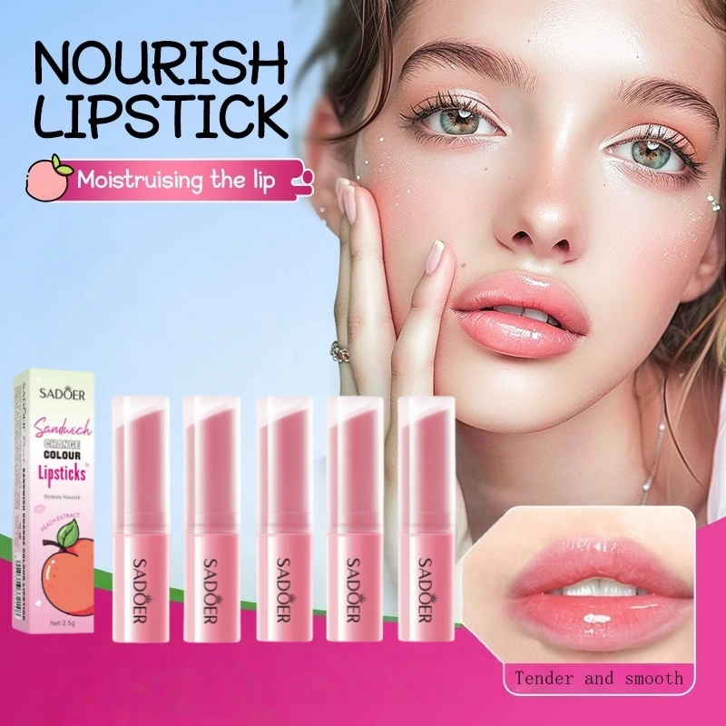 Pack of 3/5 Peach-Infused Color-Changing Lipsticks, with a Delicate Texture, Moisturize the Lips, Suitable for Seasonal Care, Contains Peach Extract, Fresh Fruity Scent, Improves Dry Lip Skin, Alcohol-Free Formula, Specially Designed for Women, Gift for Women's Day, Mother's Day, Holiday Gift