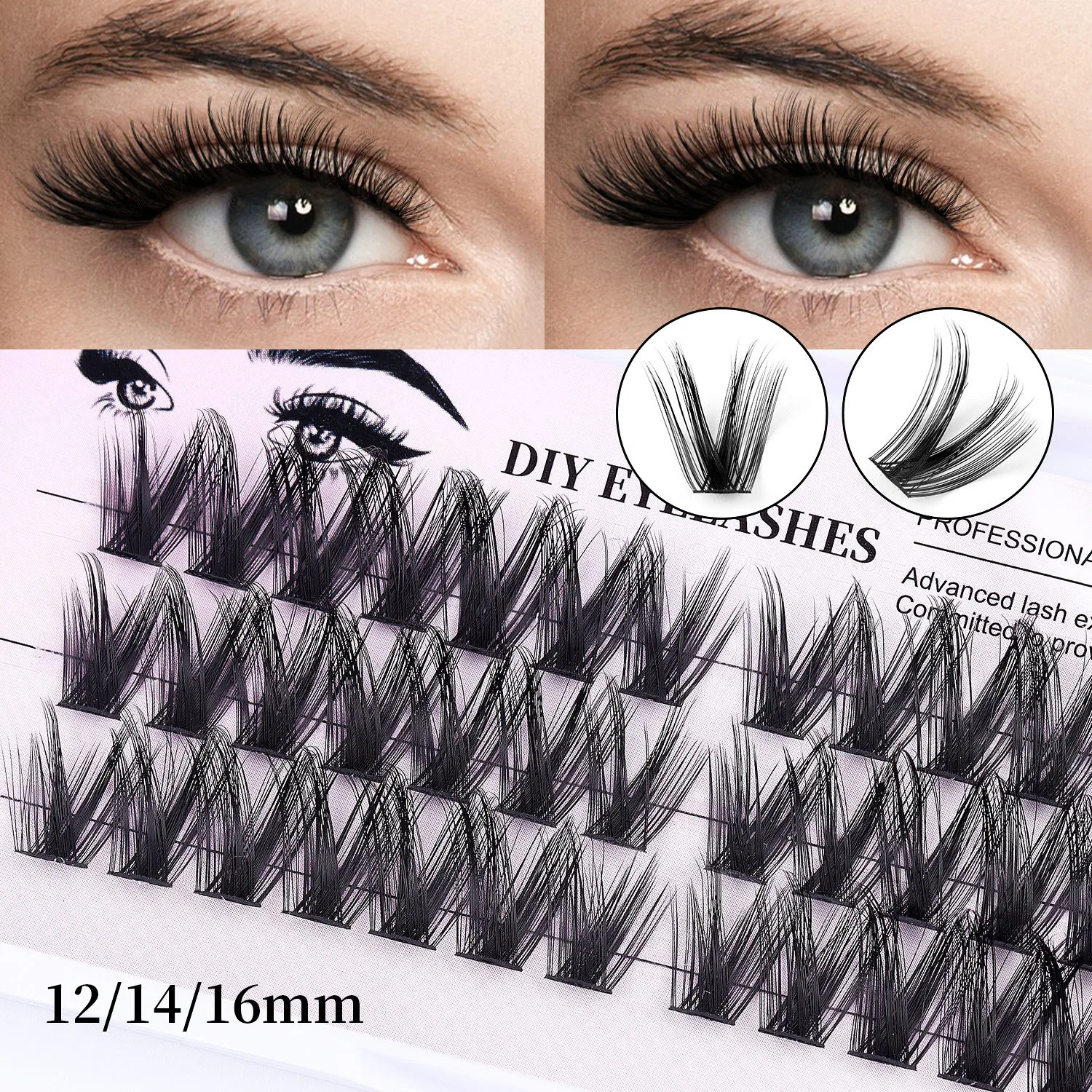 Kit de faux cils segmentés, lot de Premium, dramatique, épais, individuel, grappes, Extensions de cils, pincettes de maquillage