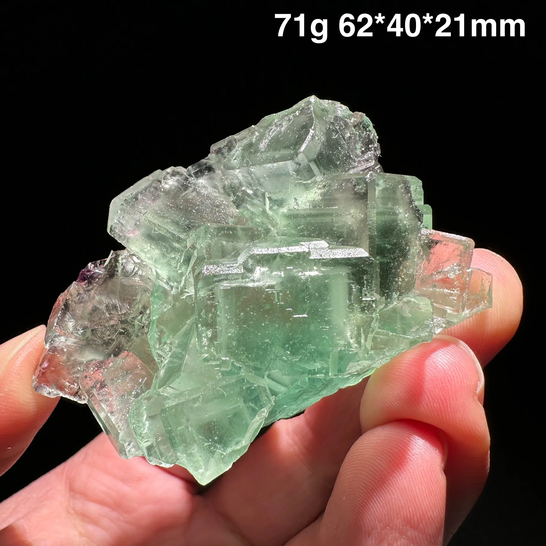 Natural China hu nan Xianghualing green Vitreous Transparent Fluorite Specimen Calcite Healing Crystal Stone