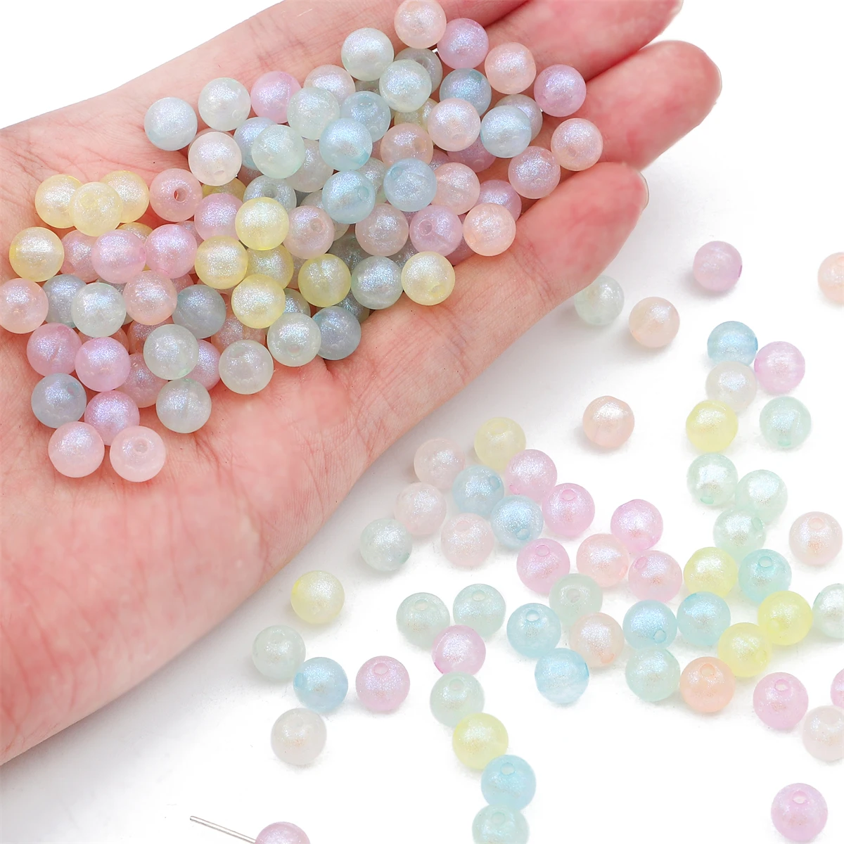 115-190Pcs Acrylic Phantom Mermaid Poreless Loose Beads Handmade DIY Phone Case Decorative Materials Jewelry Accessories Ball
