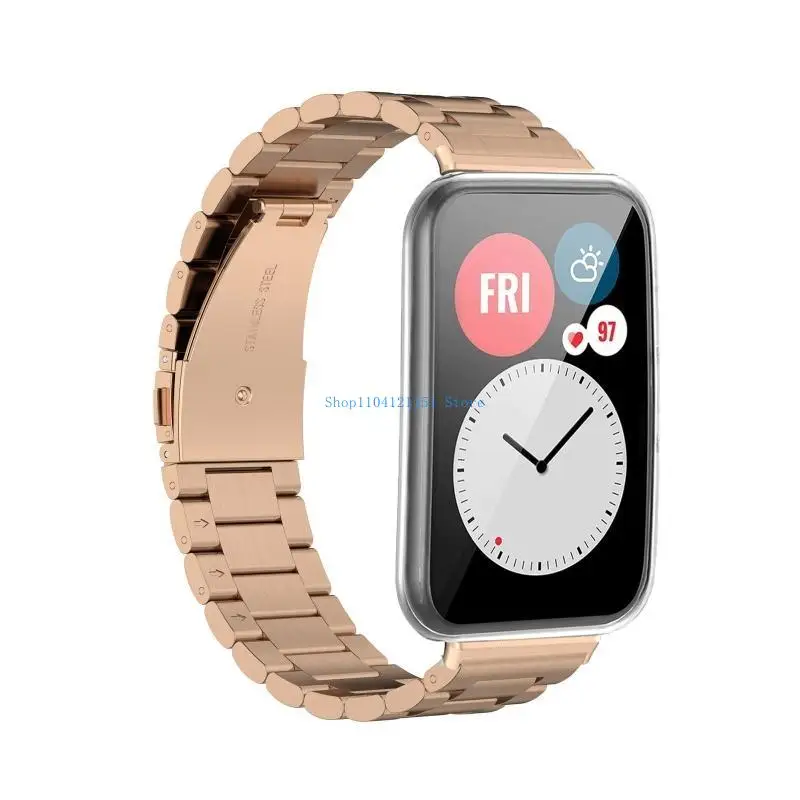 سوار معصم من الفولاذ المقاوم للصدأ A2BD لـ Huawe Watch FIT2 STAND STANT RUST STRAP