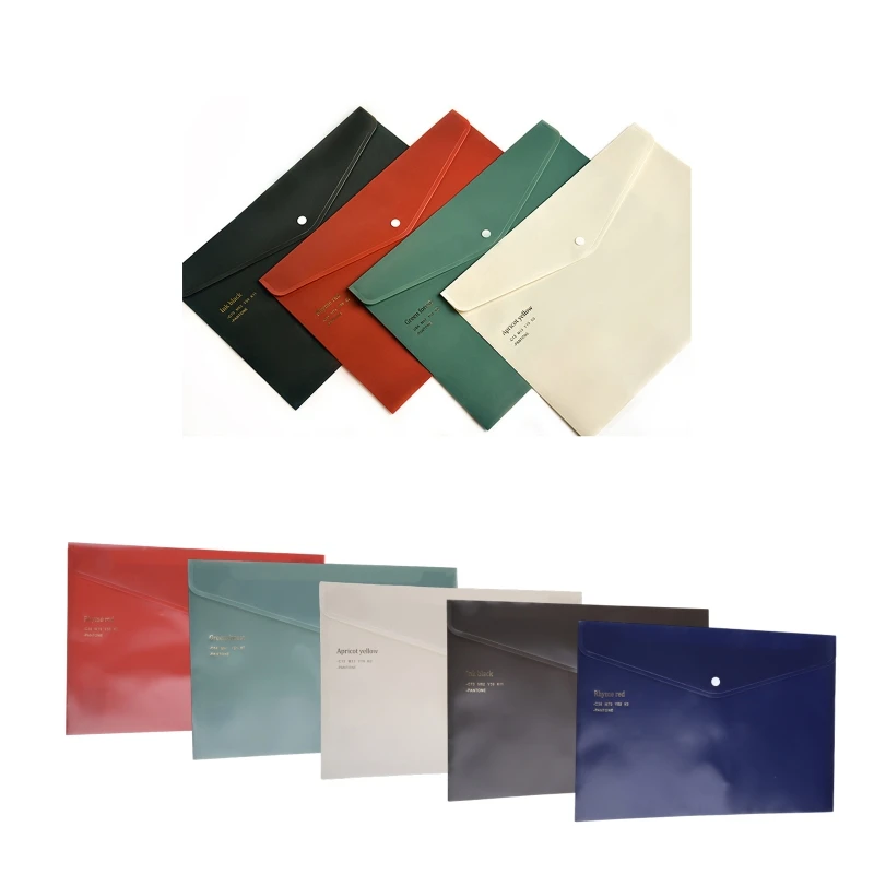 Letter Size Folder Lock Closure Large Capacity Envelope Document Bag Office File Bag Random Color Dropship