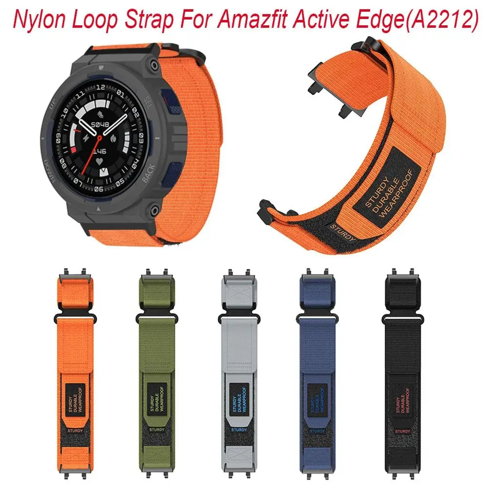 Nylon Watch Band Replacement Fashion Nylon Loop Strap Adjustable Quick Release Watchband Bracelet for Amazfit Active Edge(A2212) image 3