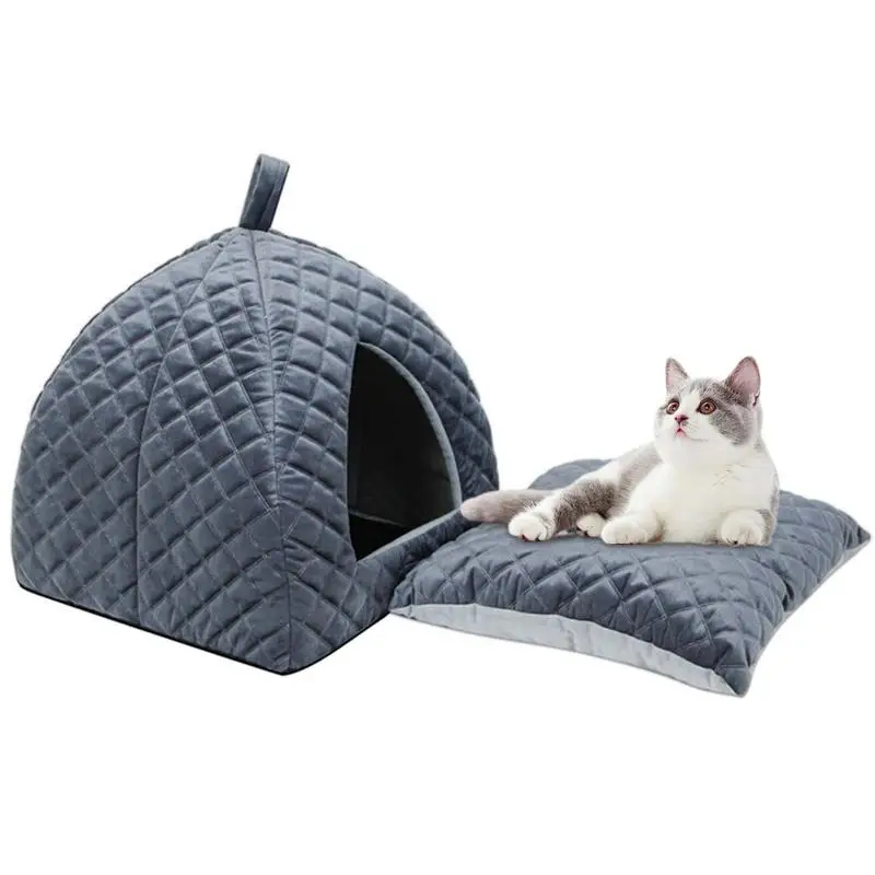 

Indoor Cat House Semi Enclosed Cat Bed Warm Houses with an Anti-Slip Water-Resistant Bottom for Small Dogs Puppy Kitties