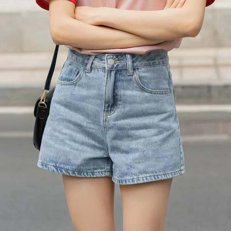 

Lucyever Denim Shorts for Women Korean Style Classic High Waist Jeans Shorts Woman Summer 2024 New Streetwear Loose Short Pants