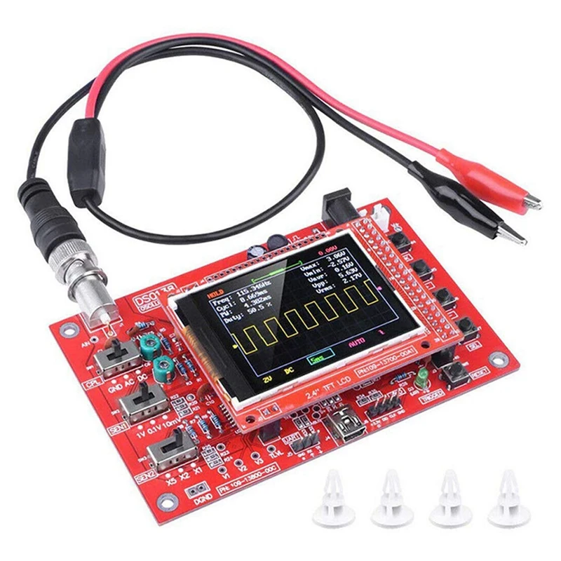 New DSO138 Oscilloscope Digital TFT With Probe Alligator Test Clip For Arduino ARM Detection Development Board Assembled