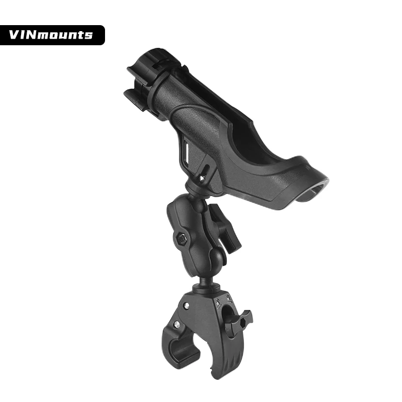 

VINmounts Fishing rod mount VIN-YGDZ-01 with 9cm Double socket Arm VIN-C-9A and Claw Clamp Base Clamp diameter 26-50mm VIN-C-011