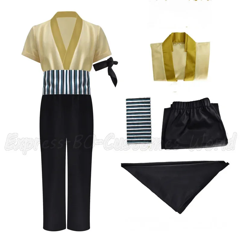 Sky06 라이브 액션 키즈 소년 Roronoa Zoro 코스프레 의상 애니메이션 할로윈 파티 Zoro 의상 Roronoa 탑 바지 벨트 Cosp66lU &