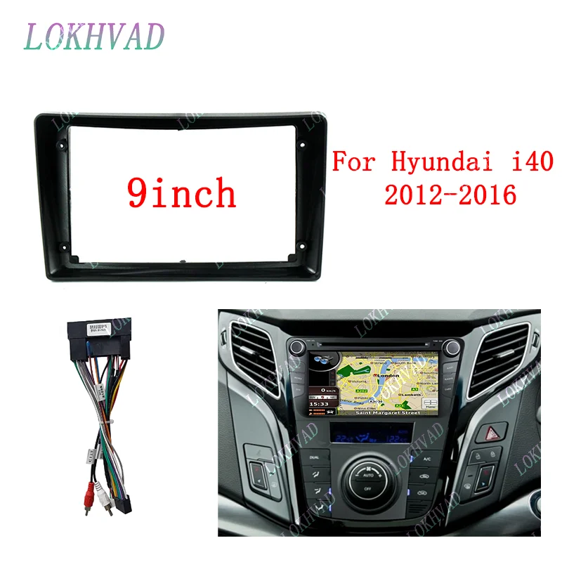 Car GPS Navigation Stereo For HYUNDAI I40 2012 -2016 Radio Fascias Panel Frame Fit 2Din 9 inch In Dash headunit screen