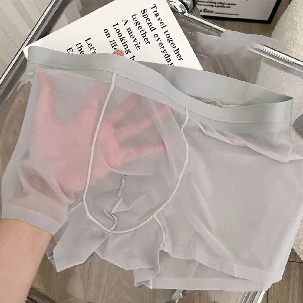 Mens See Through Boxer Men's Panties Briefs Brazilian Underwear Trunks Sexy Lingerie Shorts Breathable Underpants Men's Clothing