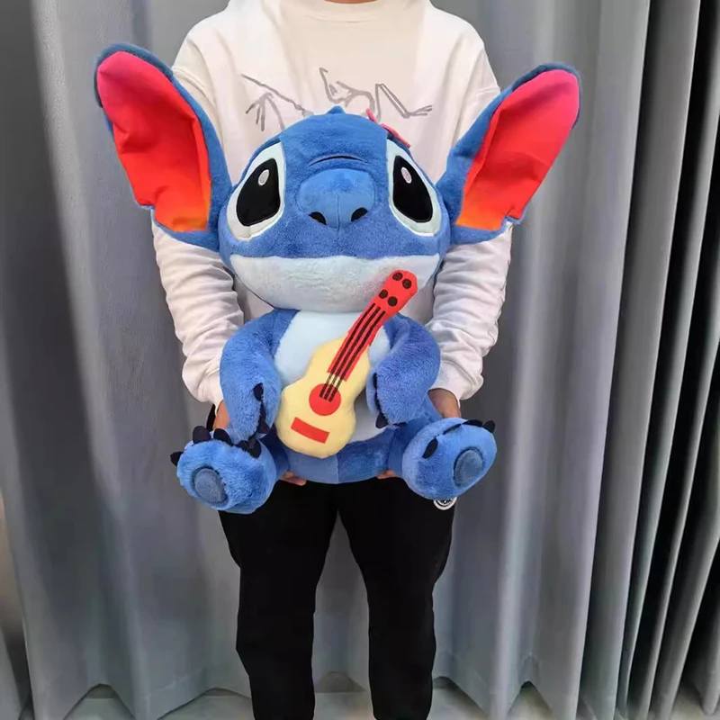 30/50cm Lilo and Stitch Disney Plush Toys Guitar Music Cute Anime Stich Doll Stuffed Pillow Plushie Soft Gift for Children