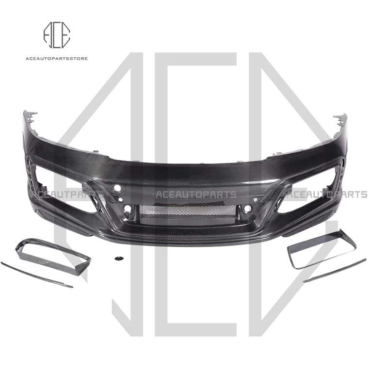 For Porsche 911 992 Carrera Turbo S Front Bumper Assembly Modified To Te-Cha Style Carbon Fiber Front Bumper Kits body kit