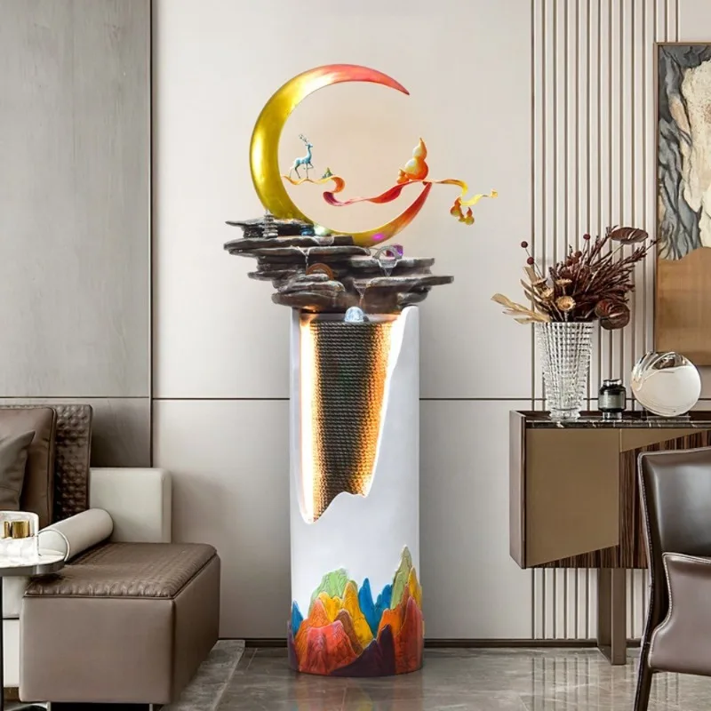 

New Chinese Style Rockery Fountain Flowing Ornaments Circulation Living Room Floor Decoration