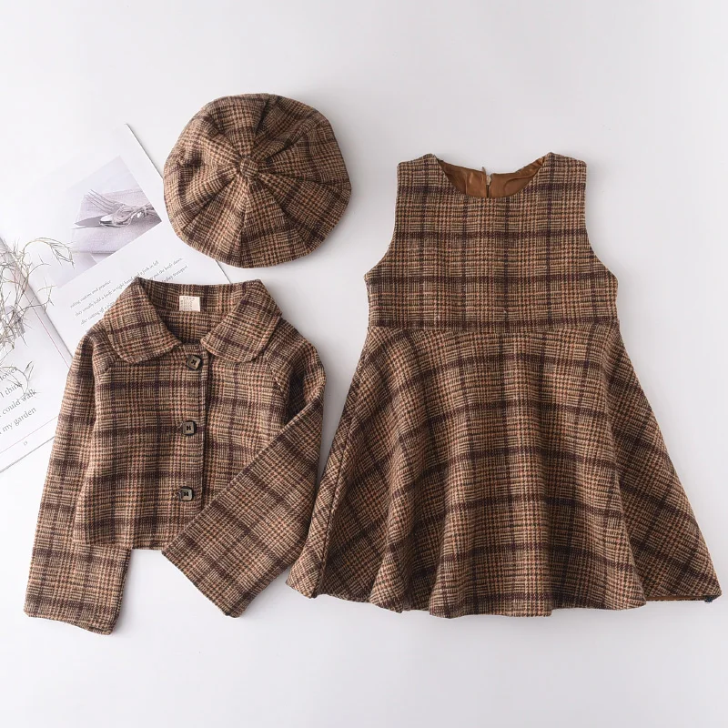 Menoea Kids Clothes Girls Set 2023 Autumn Fashion Winter Wool Coats And Skirts Boutique Kids Clothing Sets Teenager Fall Outfits