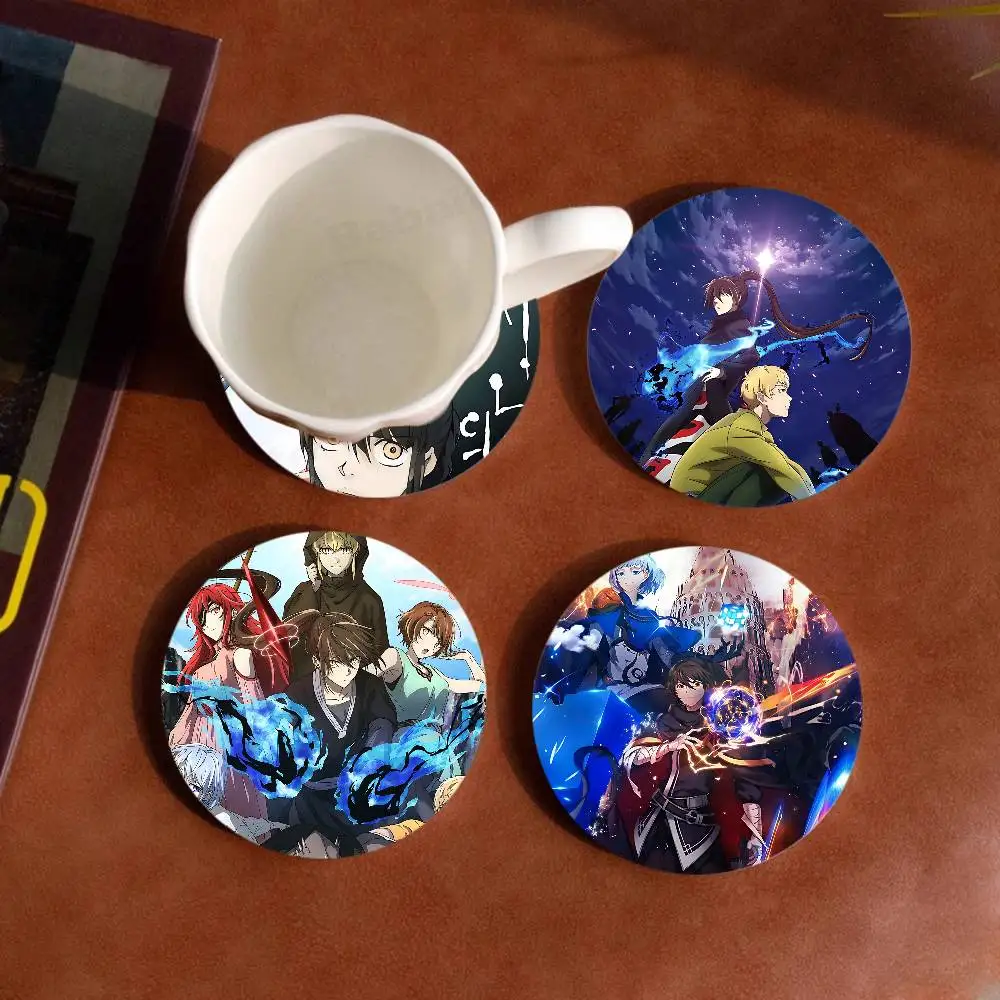 Comic T-Tower O-of G-God Wooden Coaster Coffee Teacup Decoration Coffee Shop Beverage Shop Family Restaurant Cafe Decoration