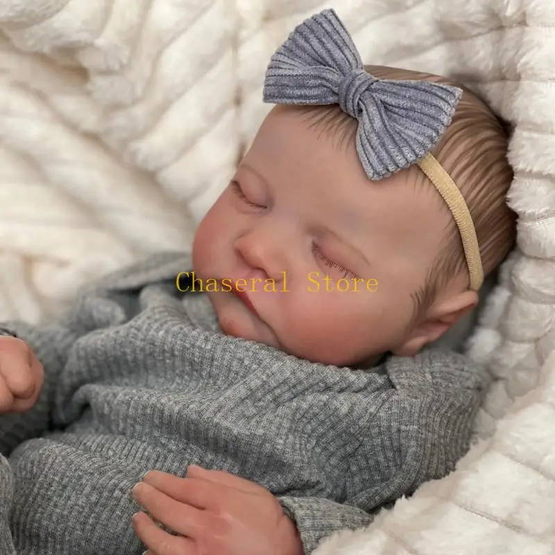 E7CE 19 นิ้ว Reborns ทารกแรกเกิด Sleeping ตุ๊กตา น่ารักสมจริง ตุ๊กตา พร้อมเสื้อผ้า