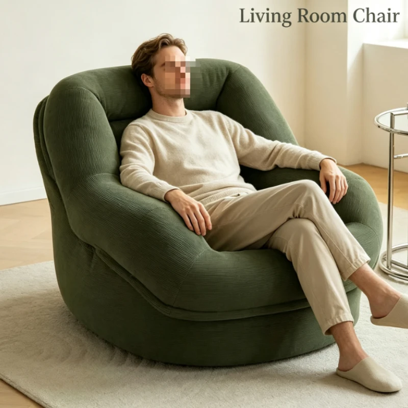 Corduroy Floor Sofa With Plush Cushion And Ergonomic Backrest For Living Room Or Bedroom Relaxation Comfortable rest