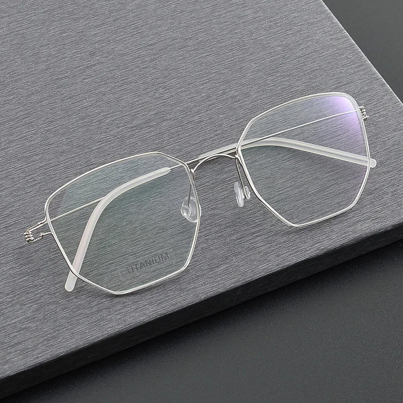 

Handmade Titanium Optical Glasses Frame for Men Women Vintage Irregular Polygon Eyeglasses Denmark Screwless Ultralight Eyewear