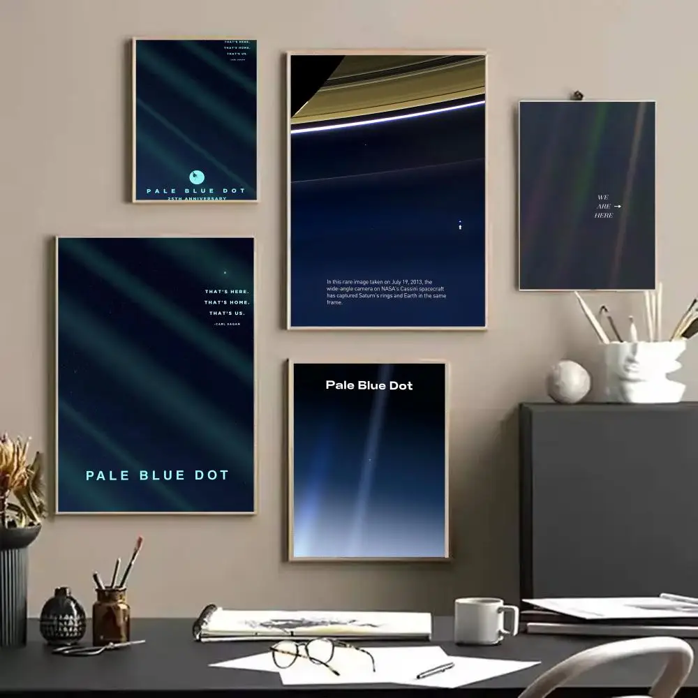 P-Pale Blue Dot Poster Stickers HD Waterproof Painting Wall Art for Bedroom Living Room Home Decor Decoration Gift