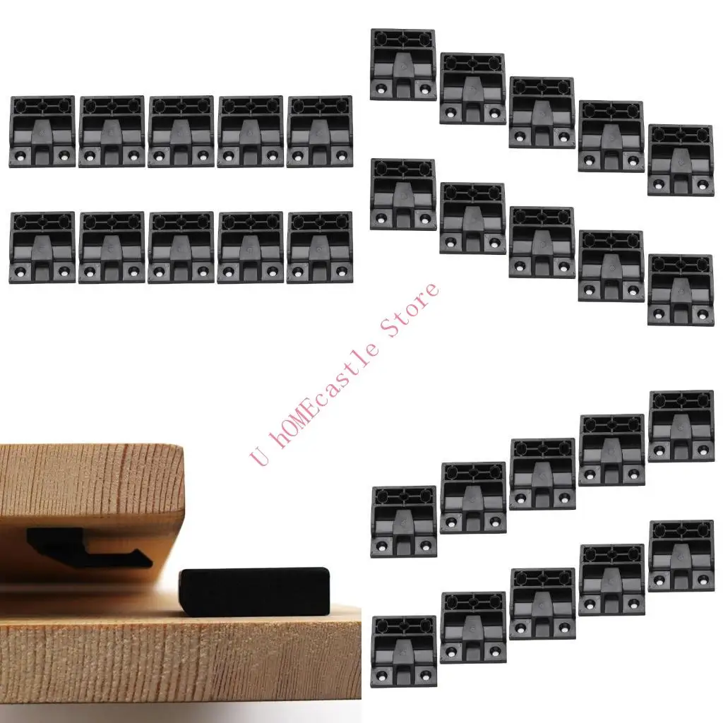 63HF 10Pcs Press Fit Panel Clip Push in Plinth Fasteners Kitchen Plinth Plastic Connection Fasteners Hardware Enduring