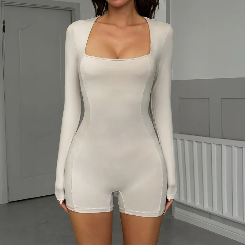 Damski kombinezon do jogi Y2K, obcisły, elastyczny, z długim rękawem, idealny na wiosnę i jesień.