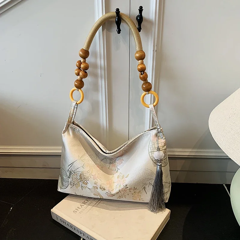 

Нейлоновые сумки на плечо с застежкой и вышивкой, Лидер продаж 2026, универсальные женские сумки с кисточками, модные женские сумки в национальном стиле