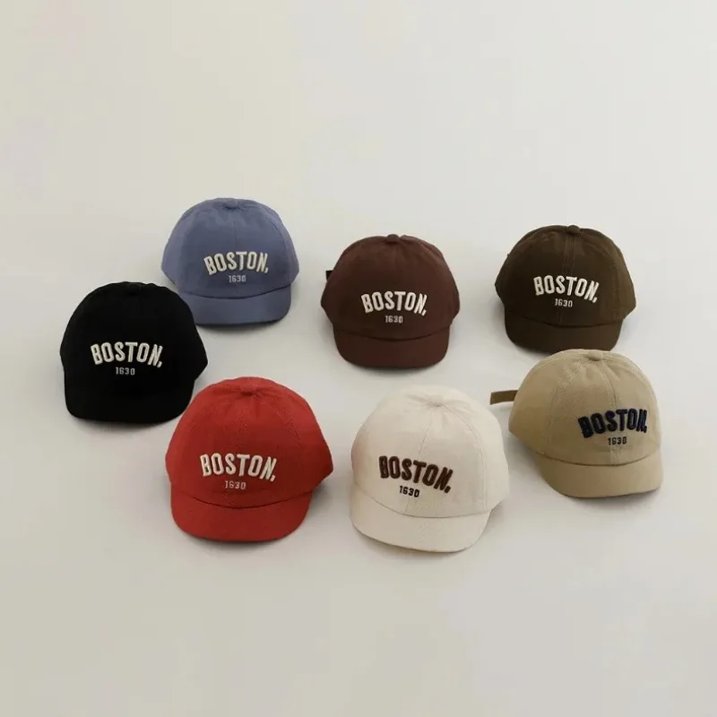 Children Caps 44-50cm 6 Months-3 Years Spring Summer NewLetter Soft Visor Baby Daddys Hat Boys Baseball Cap Girls Sun Hat image 5