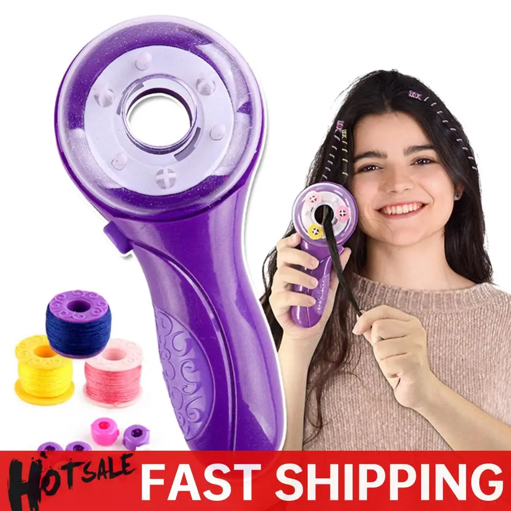 

Hair Braider Machine Hair Braider Tool Styling DIY Tool with Hair Hook Rubber Band Hair Twister Machine Salon for Teen Girls