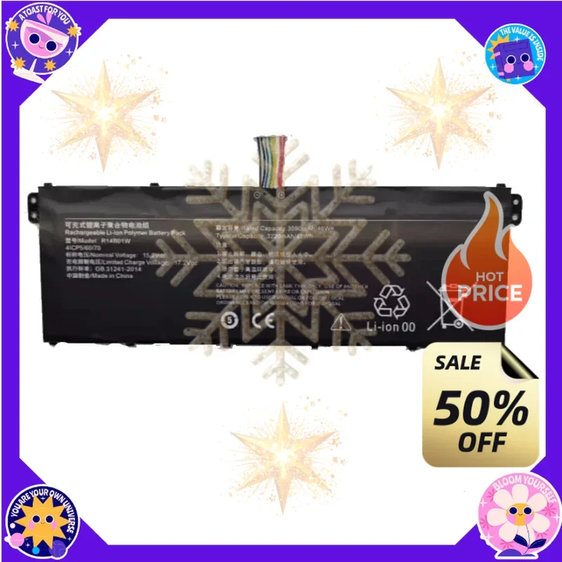 SWZY   15.2V 48Wh 3220mAh Laptop Battery for Xiaomi RedmiBook 14 Inch  for Redmi XMA1901-AA/AG/BA Notebook Battery R14B01WFa
