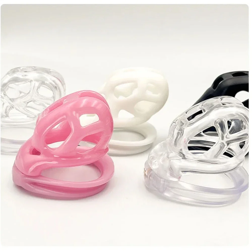 2025 NEW Mini Mamba Male Chastity Device Breathable Cock Cage Mini Lock with 4 Penis Rings Bondage Fetish Adult Sex Toys for Men