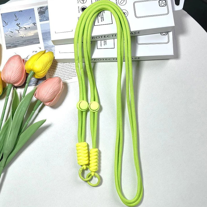 สายคล้อง Tali bahu แบบห่วงโซ่พวงกุญแจปรับได้พร้อมสายคล้องสำหรับเปลี่ยนอุปกรณ์เสริมโทรศัพท์มือถือ